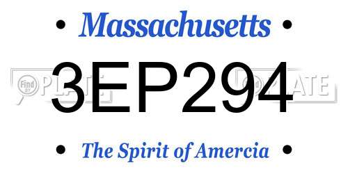 3EP294 Massachusetts License Plate