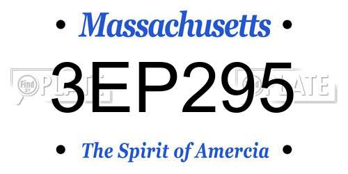 3EP295 Massachusetts License Plate