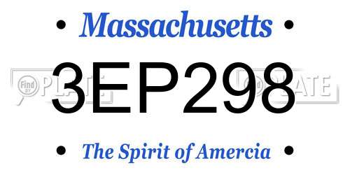 3EP298 Massachusetts License Plate