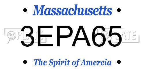 3EPA65 Massachusetts License Plate