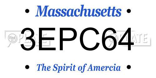 3EPC64 Massachusetts License Plate