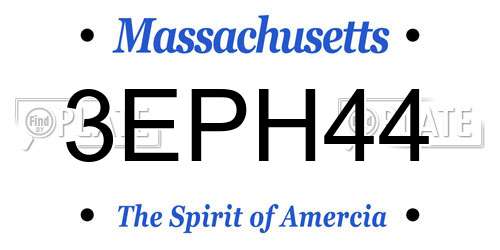 3EPH44 Massachusetts License Plate