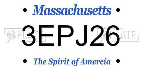 3EPJ26 Massachusetts License Plate