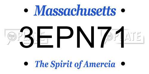 3EPN71 Massachusetts License Plate