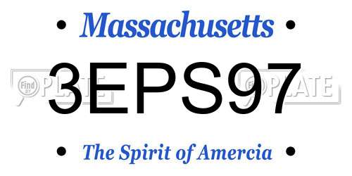 3EPS97 Massachusetts License Plate