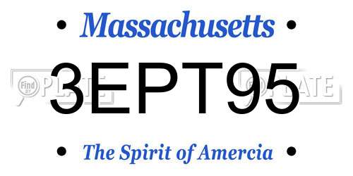 3EPT95 Massachusetts License Plate