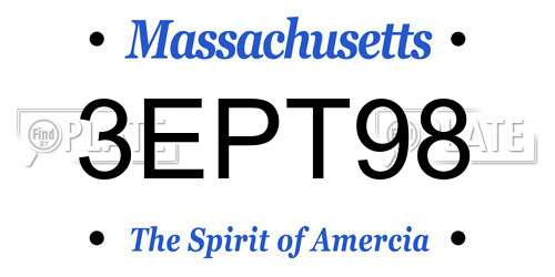 3EPT98 Massachusetts License Plate