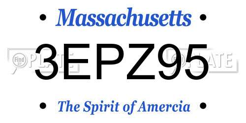 3EPZ95 Massachusetts License Plate