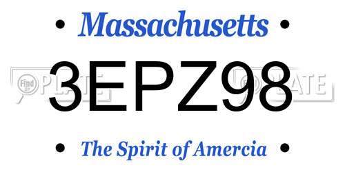 3EPZ98 Massachusetts License Plate