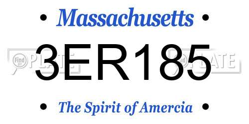 3ER185 Massachusetts License Plate