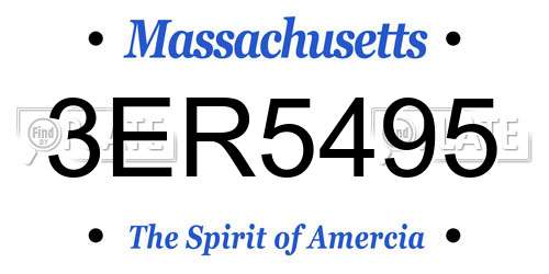 3ER5495 Massachusetts License Plate