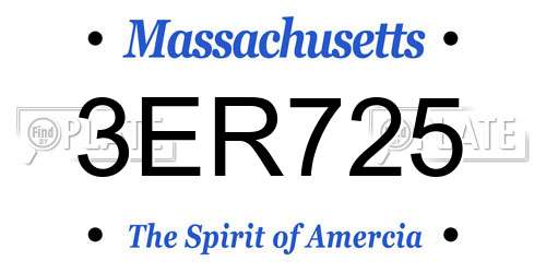3ER725 Massachusetts License Plate