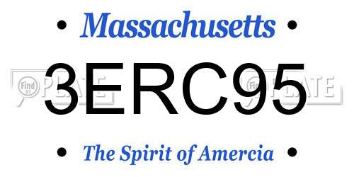 3ERC95 Massachusetts License Plate