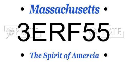 3ERF55 Massachusetts License Plate