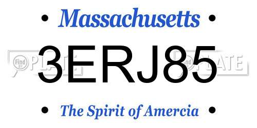 3ERJ85 Massachusetts License Plate