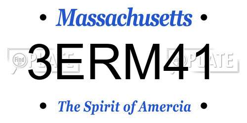 3ERM41 Massachusetts License Plate