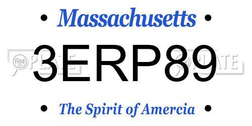 3ERP89 Massachusetts License Plate