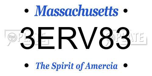 3ERV83 Massachusetts License Plate