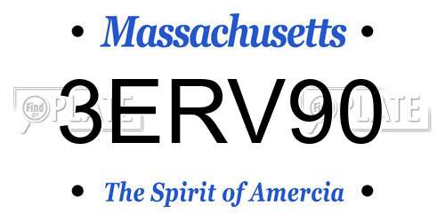 3ERV90 Massachusetts License Plate