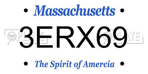 3ERX69 Massachusetts License Plate