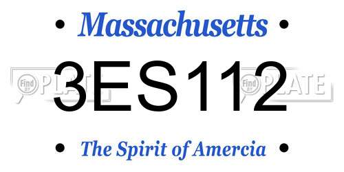 3ES112 Massachusetts License Plate
