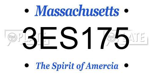 3ES175 Massachusetts License Plate