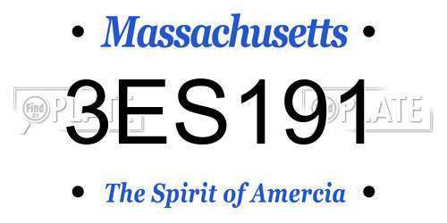 3ES191 Massachusetts License Plate