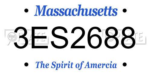 3ES2688 Massachusetts License Plate