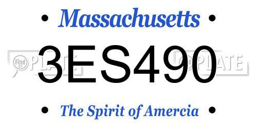 3ES490 Massachusetts License Plate