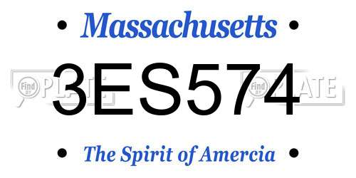 3ES574 Massachusetts License Plate