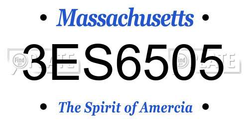 3ES6505 Massachusetts License Plate