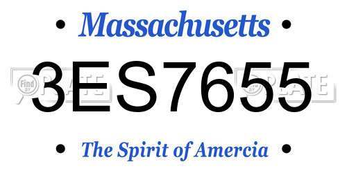3ES7655 Massachusetts License Plate