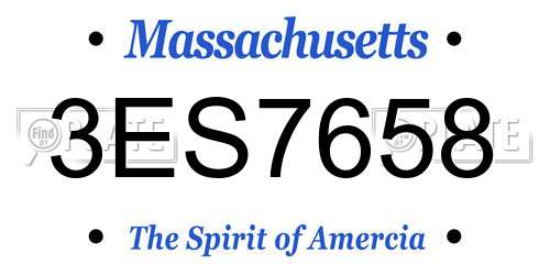 3ES7658 Massachusetts License Plate