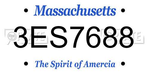 3ES7688 Massachusetts License Plate