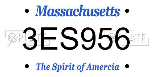 3ES956 Massachusetts License Plate