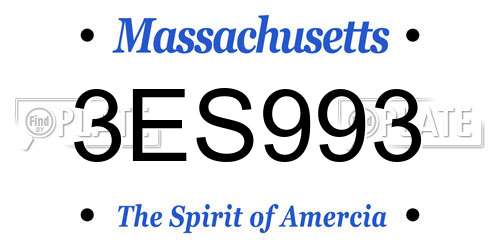 3ES993 Massachusetts License Plate