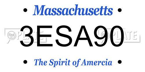 3ESA90 Massachusetts License Plate