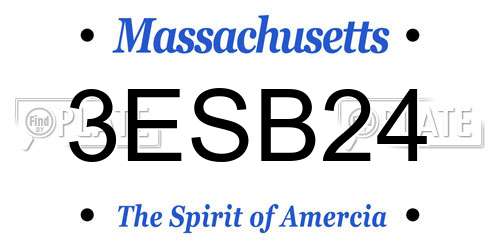 3ESB24 Massachusetts License Plate