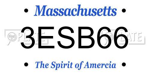 3ESB66 Massachusetts License Plate
