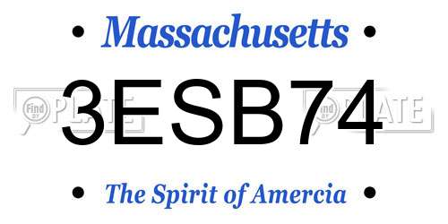 3ESB74 Massachusetts License Plate