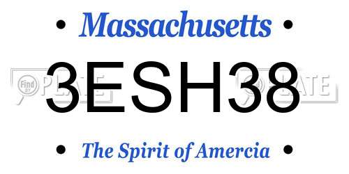 3ESH38 Massachusetts License Plate