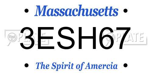3ESH67 Massachusetts License Plate