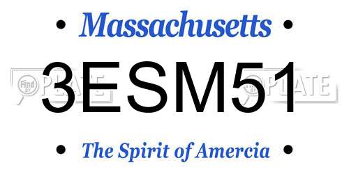 3ESM51 Massachusetts License Plate