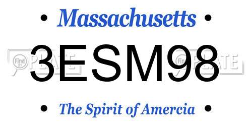 3ESM98 Massachusetts License Plate
