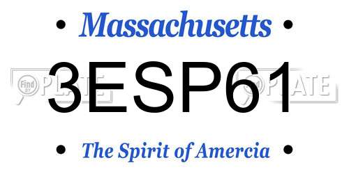 3ESP61 Massachusetts License Plate