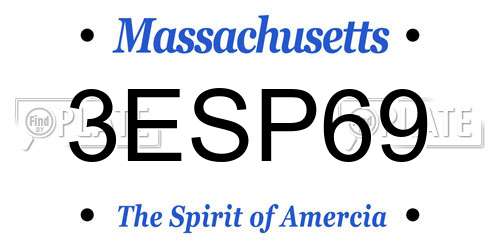 3ESP69 Massachusetts License Plate