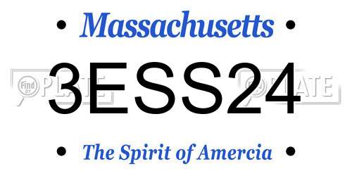 3ESS24 Massachusetts License Plate