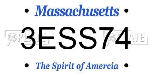 3ESS74 Massachusetts License Plate