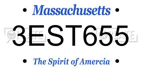 3EST655 Massachusetts License Plate