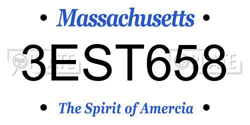 3EST658 Massachusetts License Plate